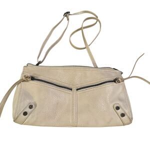 Carlos Santana Ivory Crossbody Bag Purse zippered studded small faux leather